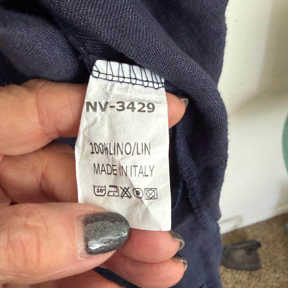 Women’s Navy Blue Smocked Neck Casual Dress - Picture 3 of 4